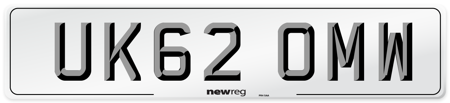 UK62 OMW Number Plate from New Reg